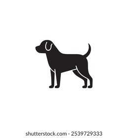 A dog silhouette vector illustration design in white background.