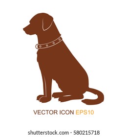 dog silhouette. Vector illustration. dogs from the side.