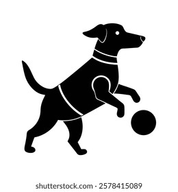 Dog silhouette vector illustration element.