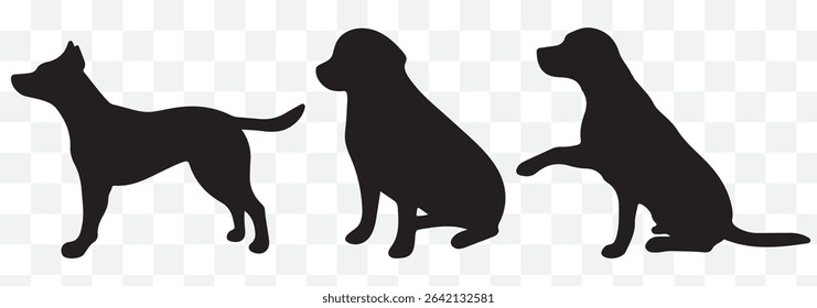 dog silhouette vector illustration element eps 10