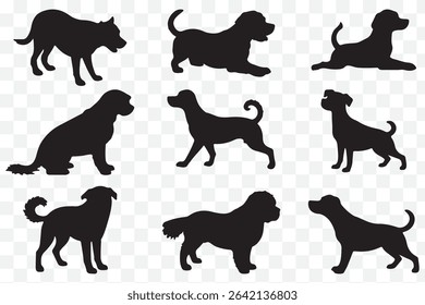 dog silhouette vector illustration element eps 10