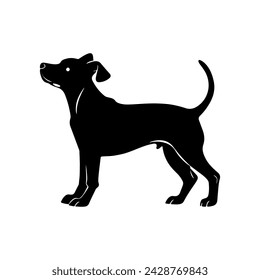 Dog silhouette vector illustration with fully editable