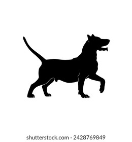 Dog silhouette vector illustration with fully editable