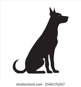 Ilustración vectorial de la silueta del perro aislada colección de fondo blanco