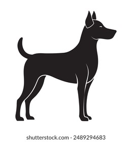 Dog silhouette vector illustration on a white background.
