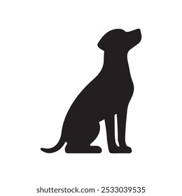 Dog silhouette vector illustration on white background