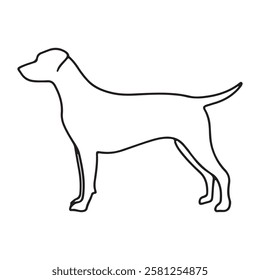 Dog silhouette vector illustration. dog outline art vector design.