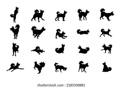 dog silhouette vector illustration set