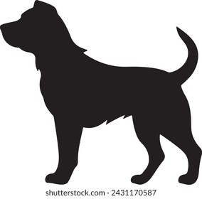 Dog Silhouette Vector Illustration White Background
