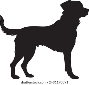 Dog Silhouette Vector Illustration White Background