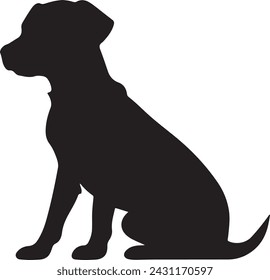 Dog Silhouette Vector Illustration White Background