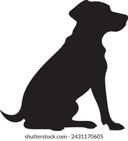 Dog Silhouette Vector Illustration White Background