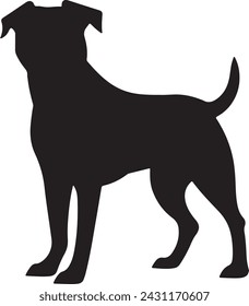 Dog Silhouette Vector Illustration White Background