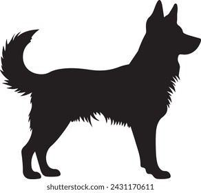 Dog Silhouette Vector Illustration White Background