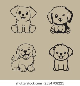 dog silhouette vector illustrator on white background