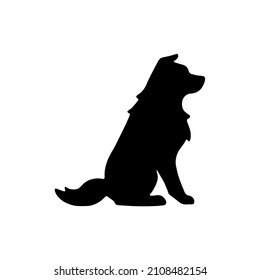 Dog silhouette vector isolated on white background