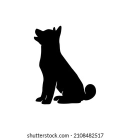 Vector de silueta de perro aislado en fondo blanco