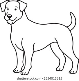 Dog silhouette vector line art