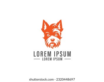 Dog Silhouette Vector Logo White Background, True Dog Friend Logo Design Template. Graphic Sitting Puppy Logotype, Sign And Symbol. Pet Silhouette Label Illustration Isolated On Background.
