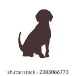 Dog silhouette. Vector silhouette of dog on white background. black dog isolated on white background. cutout dog. hand drawn design. vector illustration.