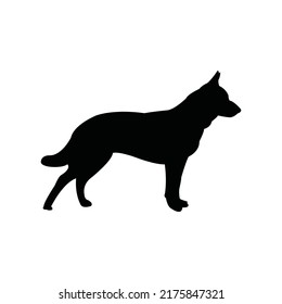 Dog silhouette vector on a white background.