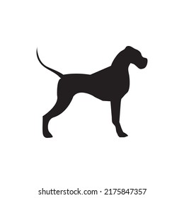 Dog silhouette vector on a white background.