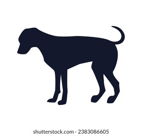 Dog silhouette. Vector silhouette of dog on white background. black dog isolated on white background. cutout dog. hand drawn design. vector illustration.