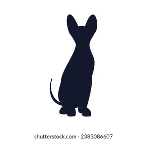 Dog silhouette. Vector silhouette of dog on white background. black dog isolated on white background. cutout dog. hand drawn design. vector illustration.