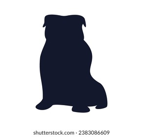Dog silhouette. Vector silhouette of dog on white background. black dog isolated on white background. cutout dog. hand drawn design. vector illustration.
