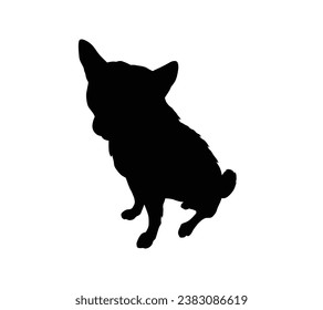 Dog silhouette. Vector silhouette of dog on white background. black dog isolated on white background. cutout dog. hand drawn design. vector illustration.