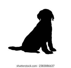 Dog silhouette. Vector silhouette of dog on white background. black dog isolated on white background. cutout dog. hand drawn design. vector illustration.
