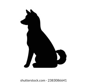 Dog silhouette. Vector silhouette of dog on white background. black dog isolated on white background. cutout dog. hand drawn design. vector illustration.