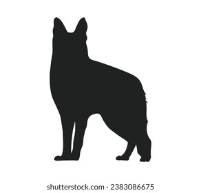 Dog silhouette. Vector silhouette of dog on white background. black dog isolated on white background. cutout dog. hand drawn design. vector illustration.