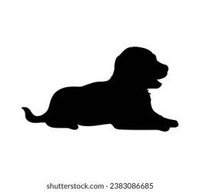 Dog silhouette. Vector silhouette of dog on white background. black dog isolated on white background. cutout dog. hand drawn design. vector illustration.