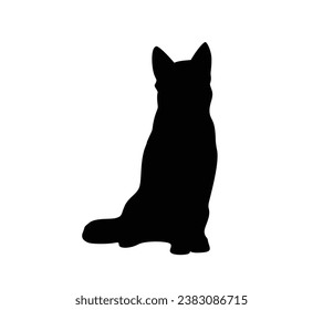 Hundesilhouette. Vektorsilhouette eines Hundes auf weißem Hintergrund. schwarzer Hund einzeln auf weißem Hintergrund. ausgeschnittener Hund. handgezeichnet. Vektorgrafik.