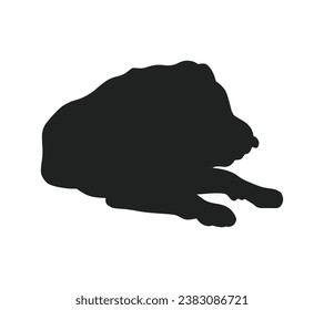 Hundesilhouette. Vektorsilhouette eines Hundes auf weißem Hintergrund. schwarzer Hund einzeln auf weißem Hintergrund. ausgeschnittener Hund. handgezeichnet. Vektorgrafik.