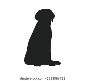 Dog silhouette. Vector silhouette of dog on white background. black dog isolated on white background. cutout dog. hand drawn design. vector illustration.