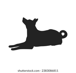 Dog silhouette. Vector silhouette of dog on white background. black dog isolated on white background. cutout dog. hand drawn design. vector illustration.