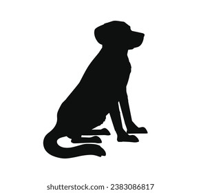 Silueta de perro. Silueta vectorial de perro con fondo blanco. perro negro aislado de fondo blanco. perro de corte. diseño dibujado a mano. ilustración vectorial.
