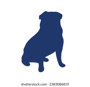 Dog silhouette. Vector silhouette of dog on white background. black dog isolated on white background. cutout dog. hand drawn design. vector illustration.