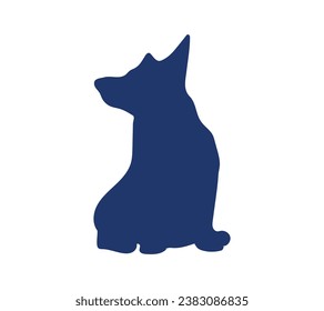 Dog silhouette. Vector silhouette of dog on white background. black dog isolated on white background. cutout dog. hand drawn design. vector illustration.