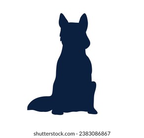 Dog silhouette. Vector silhouette of dog on white background. black dog isolated on white background. cutout dog. hand drawn design. vector illustration.