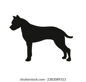 Silueta de perro. Silueta vectorial de perro con fondo blanco. perro negro aislado de fondo blanco. perro de corte. diseño dibujado a mano. ilustración vectorial.