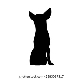 Silueta de perro. Silueta vectorial de perro con fondo blanco. perro negro aislado de fondo blanco. perro de corte. diseño dibujado a mano. ilustración vectorial.