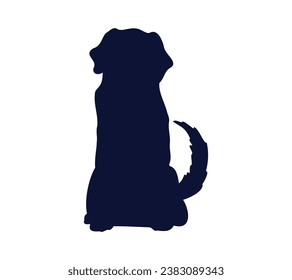 Silueta de perro. Silueta vectorial de perro con fondo blanco. perro negro aislado de fondo blanco. perro de corte. diseño dibujado a mano. ilustración vectorial.