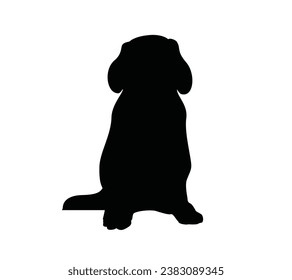 Silueta de perro. Silueta vectorial de perro con fondo blanco. perro negro aislado de fondo blanco. perro de corte. diseño dibujado a mano. ilustración vectorial.