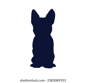 Dog silhouette. Vector silhouette of dog on white background. black dog isolated on white background. cutout dog. hand drawn design. vector illustration.