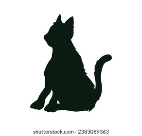 Dog silhouette. Vector silhouette of dog on white background. black dog isolated on white background. cutout dog. hand drawn design. vector illustration.