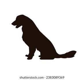 Dog silhouette. Vector silhouette of dog on white background. black dog isolated on white background. cutout dog. hand drawn design. vector illustration.