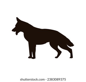 Dog silhouette. Vector silhouette of dog on white background. black dog isolated on white background. cutout dog. hand drawn design. vector illustration.